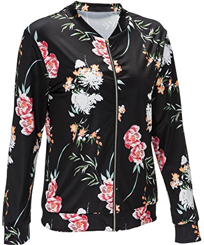 EUDOLAH Chaqueta de Punto Chaqueta de Punto con Cremallera Streetwear Primavera otoño(A-Negro,S)