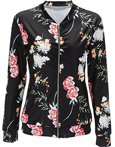 EUDOLAH Chaqueta de Punto Chaqueta de Punto con Cremallera Streetwear Primavera otoño(A-Negro,S)