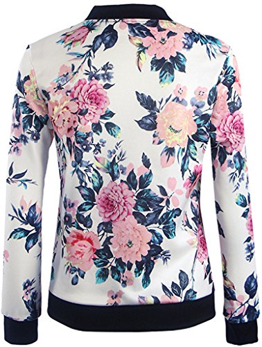 EUDOLAH Chaqueta de Punto Chaqueta de Punto con Cremallera Streetwear Primavera otoño(Blanco,2XL)