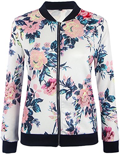 EUDOLAH Chaqueta de Punto Chaqueta de Punto con Cremallera Streetwear Primavera otoño(Blanco,2XL)