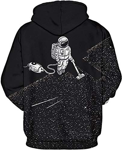 EUDOLAH Sudadera Casual Hombre Chico con Capucha y Manga Larga Pullover Fantasía con Estampado 3D Vacaciones Invierno(Violeta Verde Cristal-1,XXL-3XL)