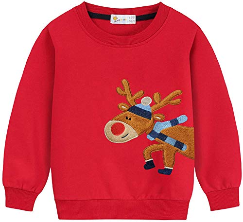 Eulla Sudadera de Navidad para bebé de 1 a 7 años #3 Weihnachts Rentier 6 años