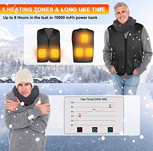 eventek Chaleco Calefactable para Hombre Mujer Padres, Chaleco Térmico USB Recargable, Chaleco Calefaccion, para Esquiar al Aire Libre Excursionismo Caza Motocicleta Cámping (No Incluye batería)