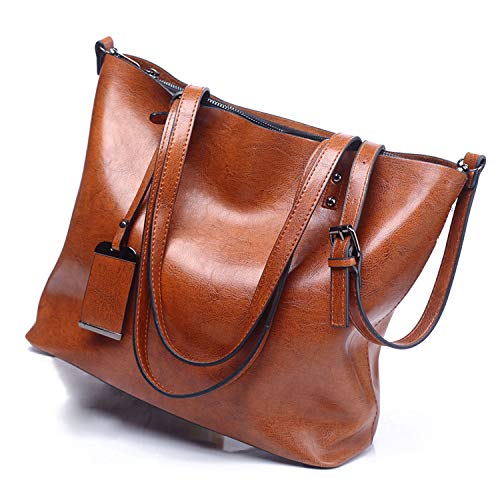 EVEOUT Bolso de Cuero Vegano Suave para Mujer,Bolsos de Mano Retro, Bolso de Hombro con Asa Superior para el Trabajo Casual, Bolso Clásico de Hobo con Borla Bolsas de Viaje para Mujer