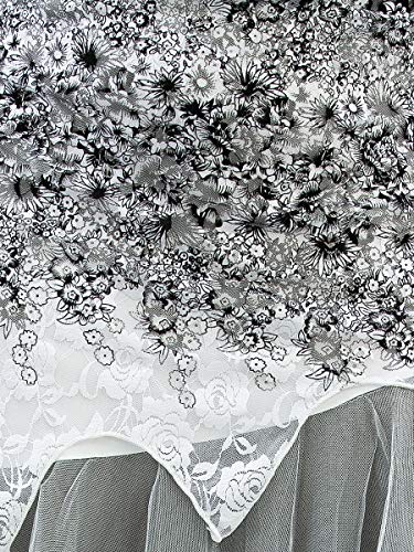 Ever-Pretty Vestido de Fiesta Noche Asimétrico en Encaje Volantes Escote Mujer Blanco y Negro 38