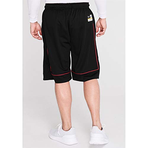 Everlast - Pantalones cortos de baloncesto para hombre, sueltos, ropa deportiva, Todo el año, Hombre, color negro/rojo, tamaño XXXXL