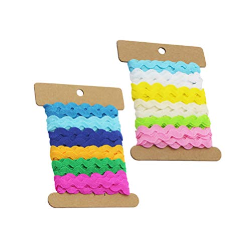 EXCEART 2 Rollos 8 Mm Adornos de Costura Cinta Ondulada en Forma de S Tela de Encaje Diy Accesorios de Ropa para Gorras de Vestir Bolsos Suministros de Costura