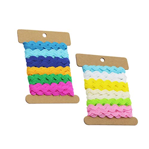 EXCEART 2 Rollos 8 Mm Adornos de Costura Cinta Ondulada en Forma de S Tela de Encaje Diy Accesorios de Ropa para Gorras de Vestir Bolsos Suministros de Costura