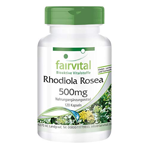 Extracto de Rhodiola Rosea 500mg - VEGANO - Dosis elevada - 15mg de Rosavina y 5mg de Salidrosida - 120 Cápsulas