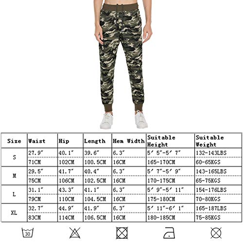 Extreme Pop Hombre Pantalones de chándal con Estampado Reflectante de Camuflaje (M, Verde Camuflaje)