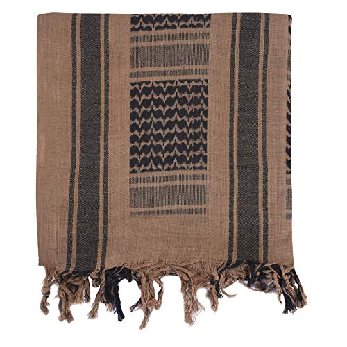 ExTWISTIM - Bufanda de keffiyeh Arab Wrap Army militar Tactical Wdesierty, 100% algodón, con cabeza de cuadros unisex marrón Talla única