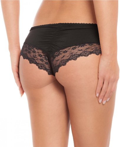 Fabio Farini 6 Culotte Bragas con seductores Detalles de Encaje Negro Set S-M