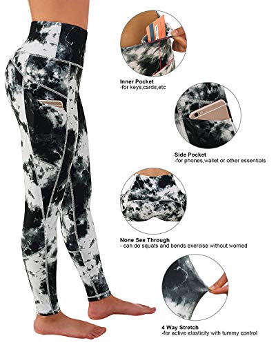 FAFAIR Leggings para mujer, pantalones de jogging con bolsillos, cintura alta, pantalones de fitness, pantalones de yoga, medias opacas, Mujer, Con estampado de leopardo gris., medium