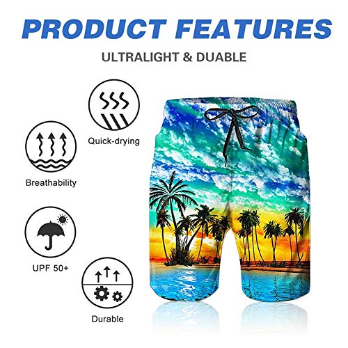 FAFANIQ Funny Dabbing Sauta Clau Men's Summer Beach Quick-Dry Surf Swim Trunks Boardshorts Cargo Pants,XL