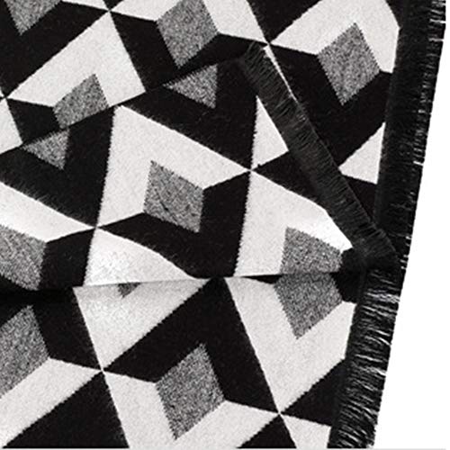 Fagavin Blanco y negro de cuadros cuadros del otoño y del invierno de los hombres de la cachemira de imitación de la tela escocesa de la bufanda versión coreana de salvajes Estudiante Joven bufanda ca