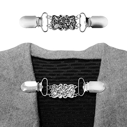 Fagu 4 unids/Set Moda Mujer cárdigan Retro Pato Clip suéter Blusa Chal Clips Camisa Cuello broches Broche