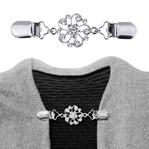 Fagu 4 unids/Set Moda Mujer cárdigan Retro Pato Clip suéter Blusa Chal Clips Camisa Cuello broches Broche