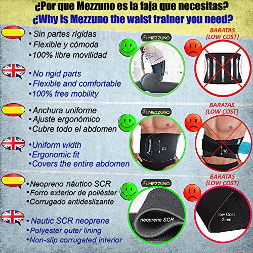 Faja Reductora Mujer y Hombre de Neopreno, Fajas Reductoras Adelgazantes Mujer para Gimnasio, Cinturón Lumbar Abdominal de Ayuda para Sudar y Hacer Deporte, Incluye Riñonera Deportiva, Negro L-XL