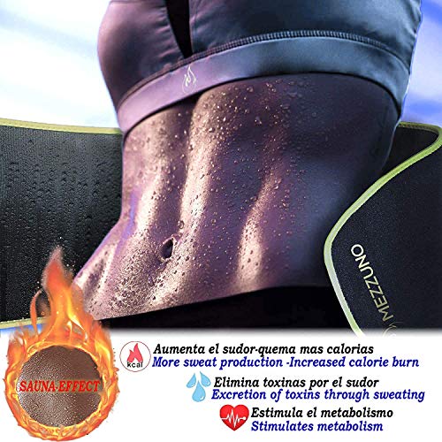 Faja Reductora Mujer y Hombre de Neopreno, Fajas Reductoras Adelgazantes Mujer para Gimnasio, Cinturón Lumbar Abdominal de Ayuda para Sudar y Hacer Deporte, Incluye Riñonera Deportiva, Negro L-XL