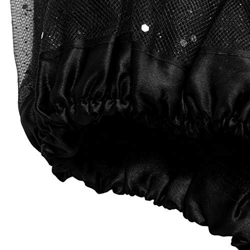 Falda de Tutu Mujer,SHOBDW Niños Princesa Pettiskirt Regalo de cumpleaños Sólido Paillette Elástico 3 Capas Fluffy Mini Falda Corta Adulto Rendimiento Traje Baile Falda(Negro)