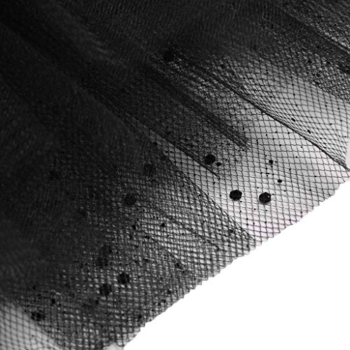 Falda de Tutu Mujer,SHOBDW Niños Princesa Pettiskirt Regalo de cumpleaños Sólido Paillette Elástico 3 Capas Fluffy Mini Falda Corta Adulto Rendimiento Traje Baile Falda(Negro)