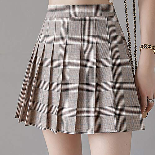 Falda Falda A Cuadros Falda Corta Plisada A Cuadros para Mujer Faldas Ajustadas De Estilo De Cintura Alta Faldas para Niñas Una Línea Ropa Linda Mi
