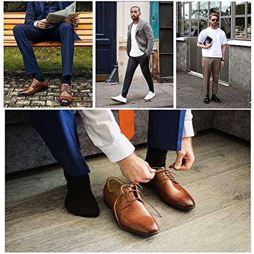 Falechay Calcetines Ejecutivos Hombres Mujer Negros 12 Pares Transpirables Algodón 43-46