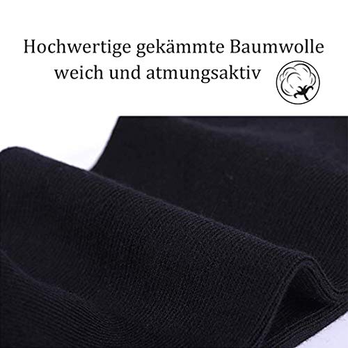 Falechay Calcetines Ejecutivos Hombres Mujer Negros 12 Pares Transpirables Algodón 43-46