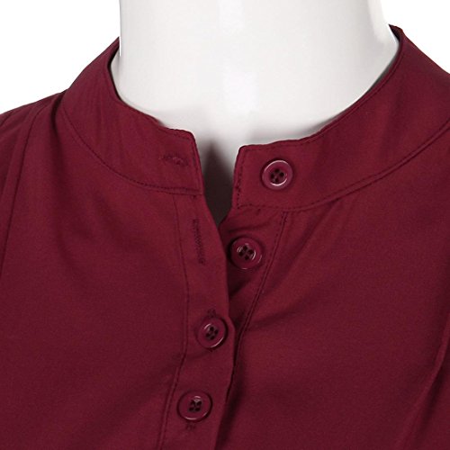 FAMILIZO Camisas Mujer Elegantes Tallas Grandes, Camisetas Mujer Verano Tops Mujer Primavera Camisetas Mujer Largas Camisetas Mujer Manga Larga Algodon Tallas Grandes Mujer Fiesta Blusas (2XL, Rojo)