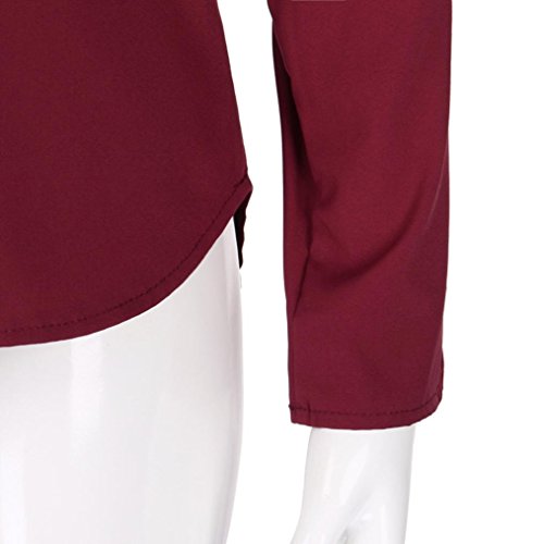 FAMILIZO Camisas Mujer Elegantes Tallas Grandes, Camisetas Mujer Verano Tops Mujer Primavera Camisetas Mujer Largas Camisetas Mujer Manga Larga Algodon Tallas Grandes Mujer Fiesta Blusas (2XL, Rojo)