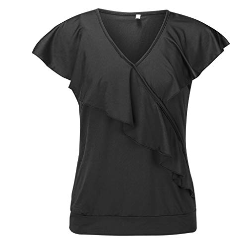FAMILIZO Camisetas Sin Manga Mujer Tallas Grandes ❤️ L~5XL Verano Blusa Mujer Sport Tops Mujer Verano Camisetas Mujer Fiesta Elegante Tank Tops Sin Mangas Mujer Fiesta Blusa (5XL, Negro)