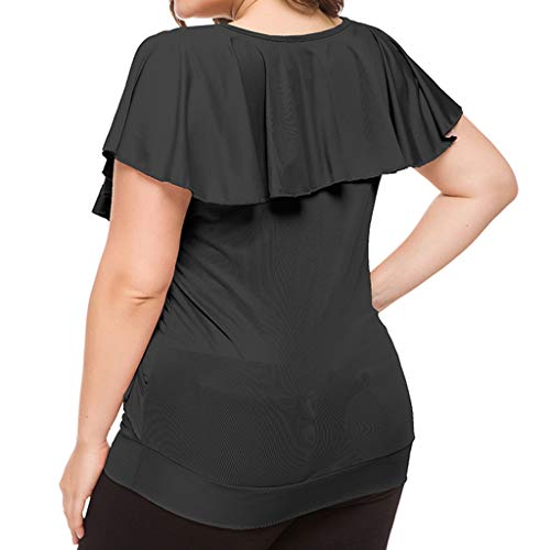 FAMILIZO Camisetas Sin Manga Mujer Tallas Grandes ❤️ L~5XL Verano Blusa Mujer Sport Tops Mujer Verano Camisetas Mujer Fiesta Elegante Tank Tops Sin Mangas Mujer Fiesta Blusa (5XL, Negro)