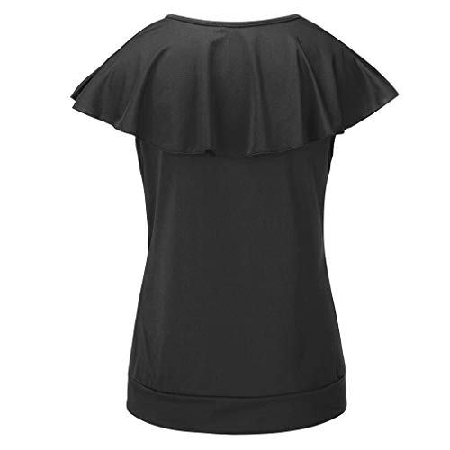FAMILIZO Camisetas Sin Manga Mujer Tallas Grandes ❤️ L~5XL Verano Blusa Mujer Sport Tops Mujer Verano Camisetas Mujer Fiesta Elegante Tank Tops Sin Mangas Mujer Fiesta Blusa (5XL, Negro)