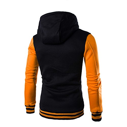 FAMILIZO Hombres Moda Invierno Ropa De BéIsbol Invierno Sudadera con Capucha Sudadera Capa Sobretodo (XXL, Amarillo)