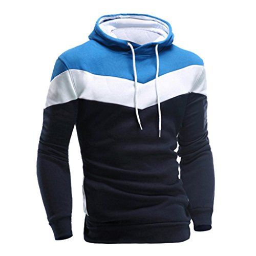 FAMILIZO Sudaderas con Capucha Hombre Chaqueta, Chaqueta de Las Sudaderas con Capucha de la Manga de Hombres Outwear Tops (L, Armada)