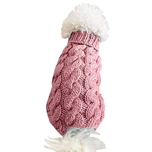 FAMKIT Abrigo de suéter de Punto con Cuello Alto para Perros y Mascotas, Jersey de Punto cálido (Seleccione un tamaño más Grande de Acuerdo con la Tabla de Tallas Antes de Comprar)