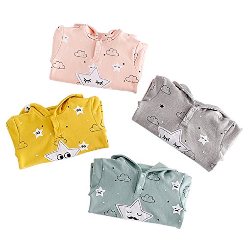 famuka Bebé Niños Niñas Bodies Ropa de bebé forrada Baby Romper Salto de otoño-invierno (Rosa, 6-9 meses)