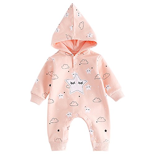 famuka Bebé Niños Niñas Bodies Ropa de bebé forrada Baby Romper Salto de otoño-invierno (Rosa, 6-9 meses)