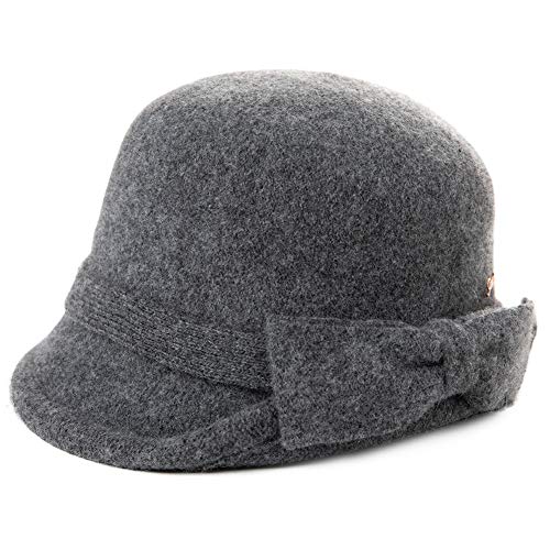 Fancet Sombrero de fieltro de lana para mujer, estilo vintage de los años 20
