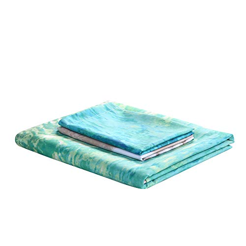 Fansu Juego de Ropa de Cama 3 Piezas Poliéster Microfibra Fresco Estilo Juego de Fundas de Edredón Incluye 1 Funda Nórdica y 2 Funda de Almohada (Cama 150/160-220x240cm,Playa Verde)
