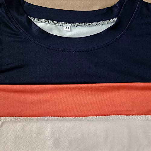 Fansu Sudadera de Manga Larga Suelto Talla Grande Cuello Redondo para Mujer Sudaderas Sin Capucha Otoño e Invierno Juventud Moda Casual Anchas Sweatshirt Pullover (Azul Oscuro,L)