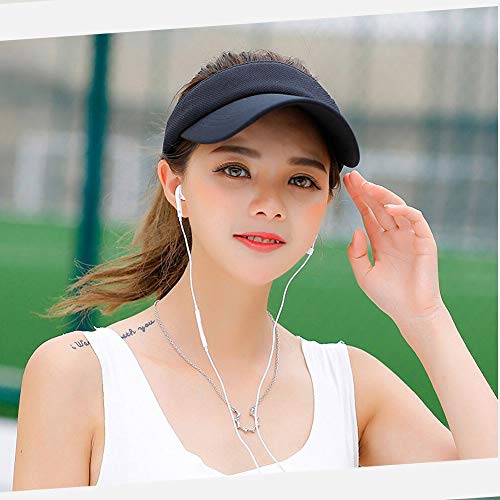 Fasbys Multiple Colors Sun Visors for Women and Men, Long Brim Thicker Sweatband Adjustable Hat for Golf Cycling Fishing Tennis Running Jogging and Other Sports (Black)