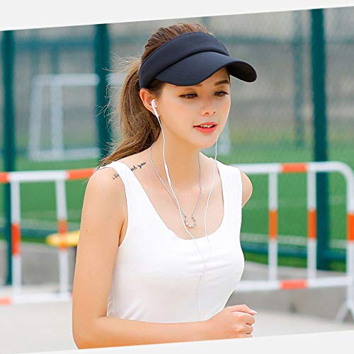 Fasbys Multiple Colors Sun Visors for Women and Men, Long Brim Thicker Sweatband Adjustable Hat for Golf Cycling Fishing Tennis Running Jogging and Other Sports (Black)