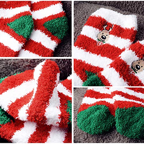 Fascigirl Calcetines de Navidad 6 Pares Calcetines Navidad Mujer Calcetines Termicos Mujer Invierno Calcetines Señora Navidad Calcetines para Niña Regalo Navidad