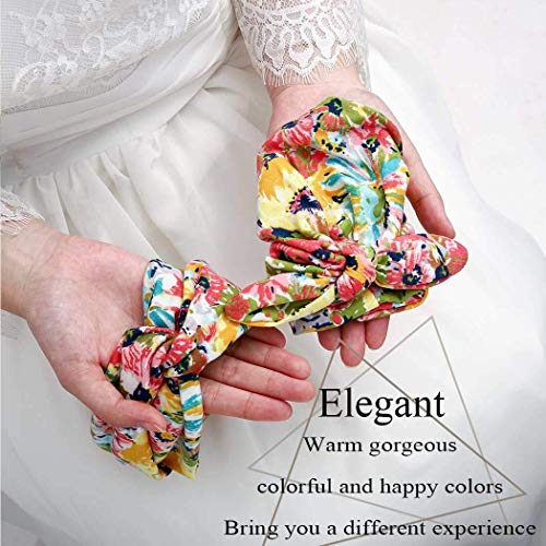 Fashband Baby Girls Sombrero y Diadema de mamá Diademas con Turbante elástico Impreso Accesorios para Fotos de bebé Nudo de Arco Envolturas de Cabeza (Naranja)