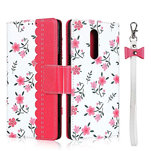 FAWUMAN Funda Sony Xperia XZ4,Funda Piel TPU+PU,Soporte Plegable, Ranuras para Tarjetas y Billetes, Estilo Libro, Magnético Cerrado Caja del teléfono móvil con cordón - Rojo