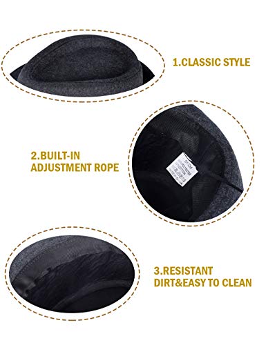 FBBULES Elegante Sombrero de Jazz Sombrero Fieltro Panamá ala Ancha Hat Fedora Sombreros de Sombrerera Sombreros de Vestir Trilby Cap para Viaje Fiesta Boda Viaje de Hombres Mujers