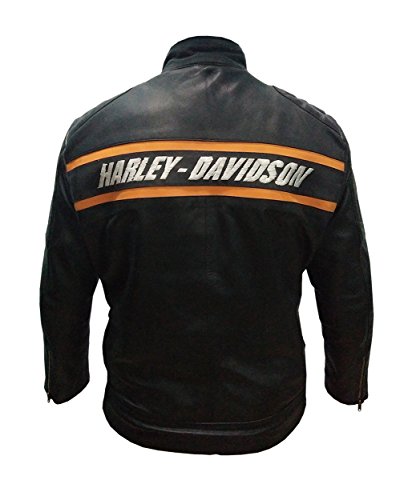 Feather Skin WWE Bill Goldberg HD Harley Davidson - Chaqueta de piel para motocicleta, color negro