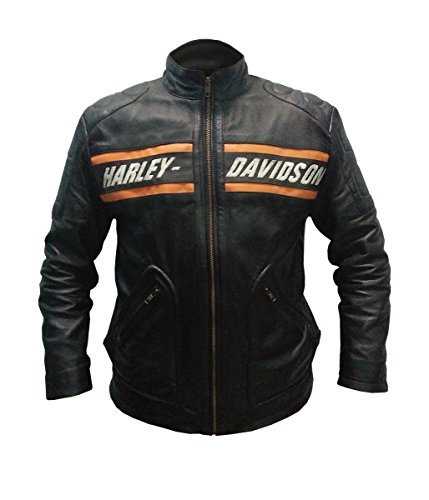 Feather Skin WWE Bill Goldberg HD Harley Davidson - Chaqueta de piel para motocicleta, color negro