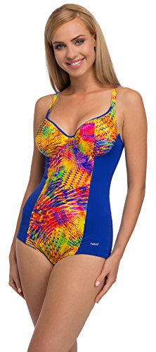 Feba Monokini Moldeador de Silueta Bañadores Trajes de Baño 1 Pieza Ropa Vestidos Playa Verano Mujer F34 2 (Patrón-321, EU Cup 80D / 40 = ES (Cup 95D / 42))
